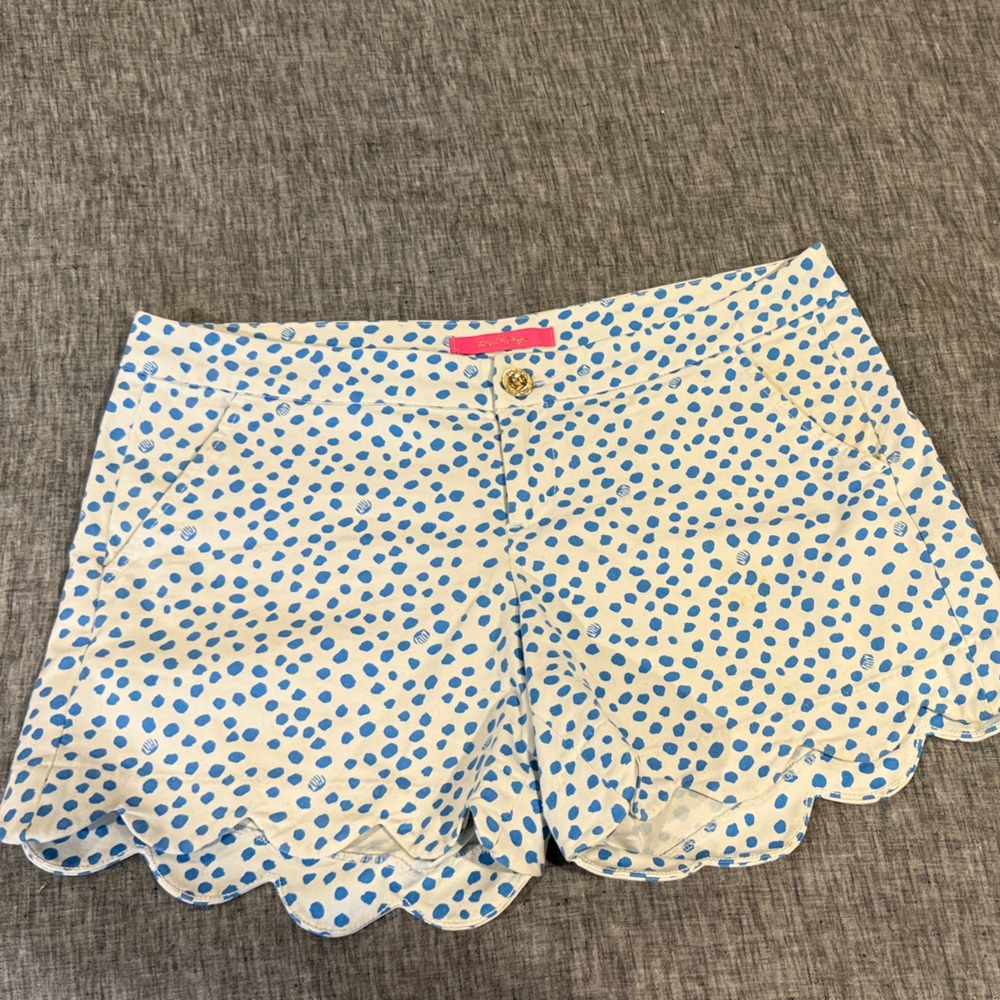 Lilly Pulitzer Blue and White Polka Dot Shorts